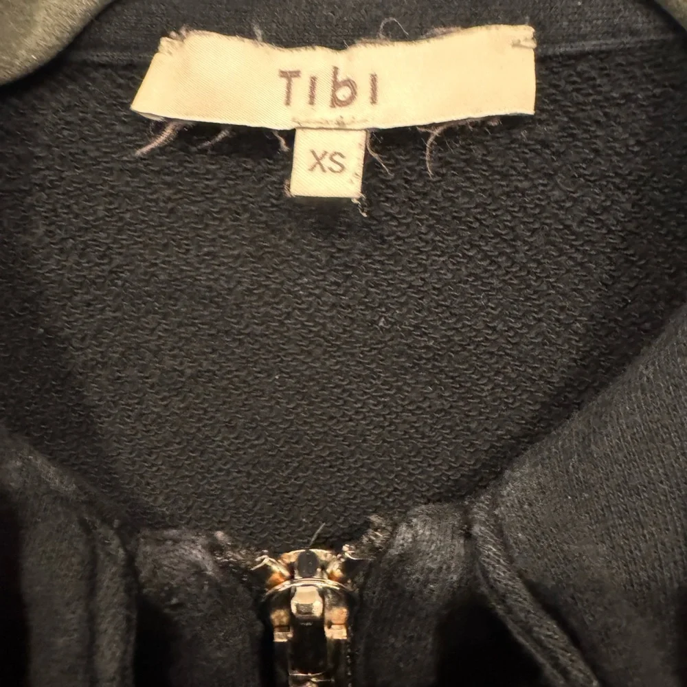 Tibi Terry Flap Sweatshirt Black XS - Picture 8 of 8